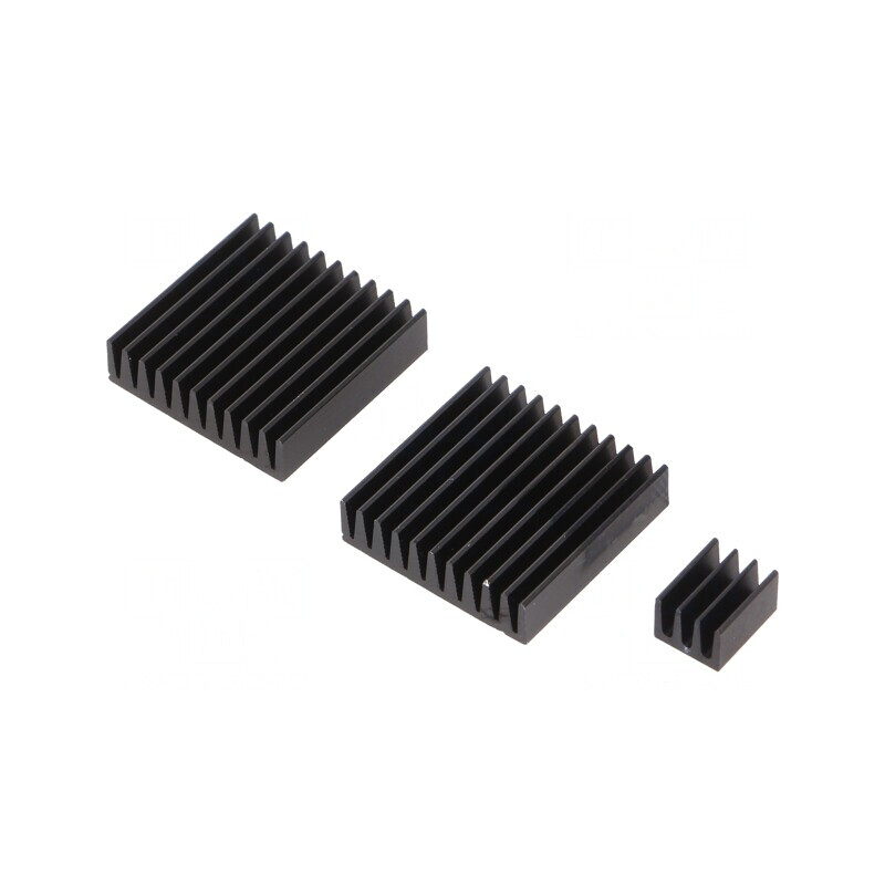 Radiator Aluminiu Negru cu Aripioare pentru Raspberry Pi | Electronic-mag.ro | Componente Electronice