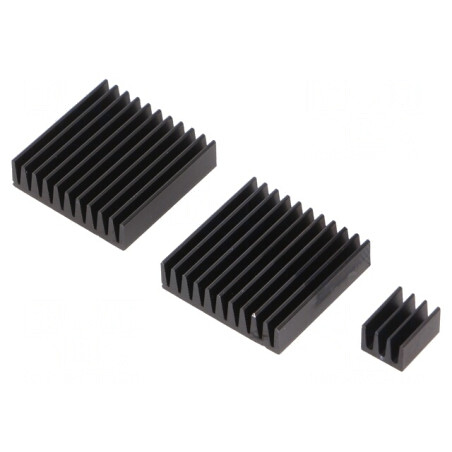 Radiator Aluminiu Negru cu Aripioare pentru Raspberry Pi | Electronic-mag.ro | Componente Electronice