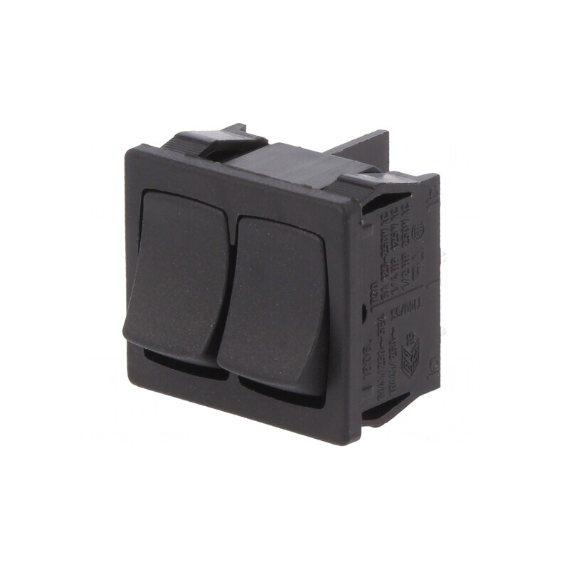 Intrerupator Basculant SPST-NO 2 Pozitii OFF-ON 10A/250VAC Negru IP40 | Electronic-mag.ro | Componente Electronice