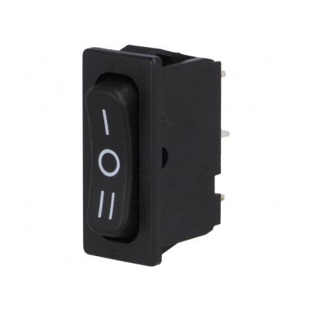 Comutator Basculant Negru ON-OFF-ON 6A/250V IP40 | Electronic-mag.ro | Componente Electronice