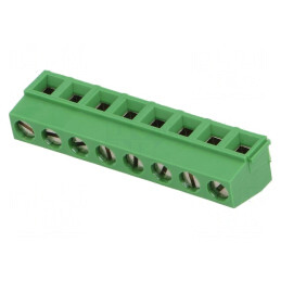 Regletă de conexiuni PCB unghi 90° 5mm 8 piste 13.5A | Electronic-mag.ro | Componente Electronice