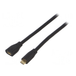 Cablu USB 2.0 Micro USB B 3m Negru | Electronic-mag.ro | Componente Electronice