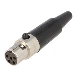 Mufă XLR mini mamă 5 pini cablu lipire 4A 0,5mm2 drept | Electronic-mag.ro | Componente Electronice