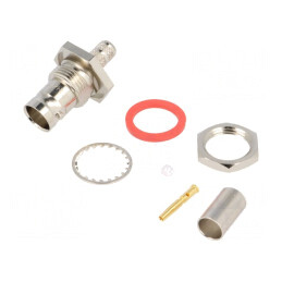 Soclu BNC Mamă 75Ω Crimpat Panou PTFE | Electronic-mag.ro | Componente Electronice