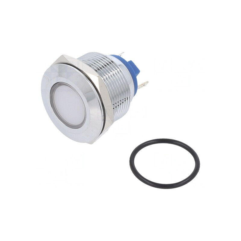 Lampa LED albă 12V Ø22mm alamă | Electronic-mag.ro | Componente Electronice