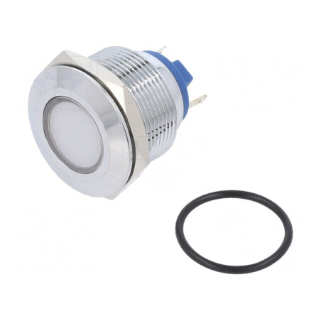 Lampa LED albă 12V Ø22mm alamă | Electronic-mag.ro | Componente Electronice