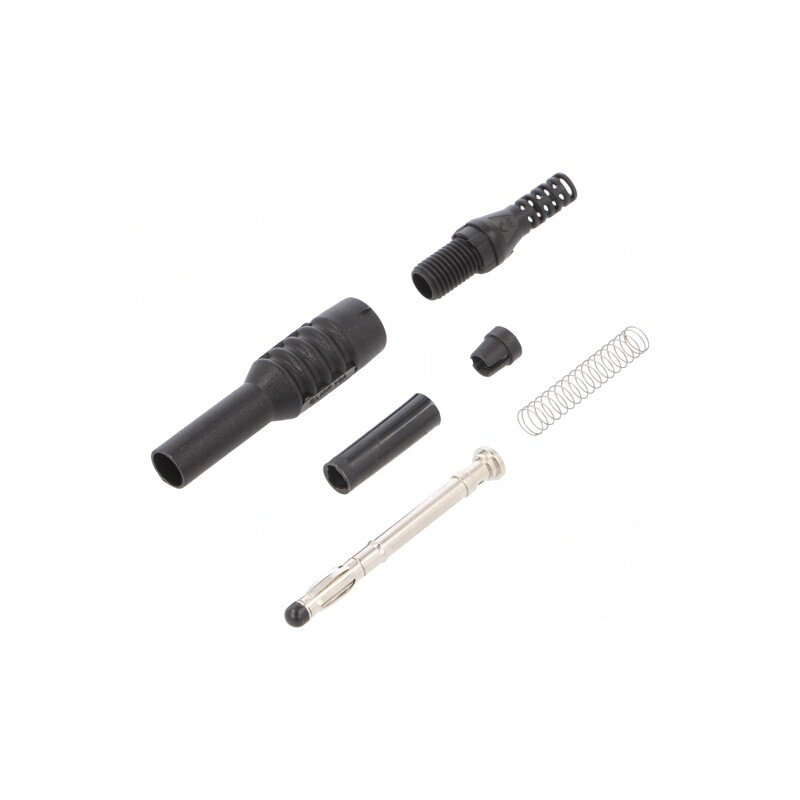 Mufă banană 4mm 10A lipită neagră nichelată | Electronic-mag.ro | Componente Electronice