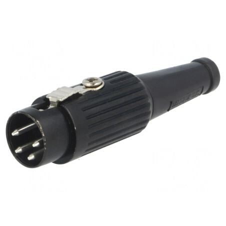 Mufă DIN 4 pini drept pe cablu 34V | Electronic-mag.ro | Componente Electronice