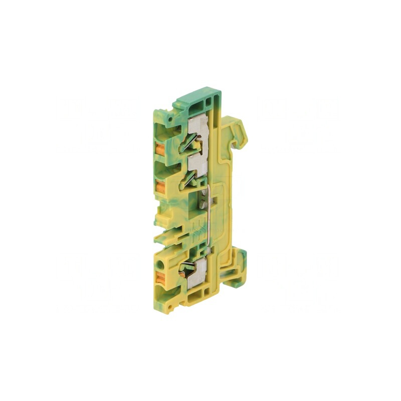 Conector Șine 2,5mm2 1 Piste 3 Borne Galben-Verde | Electronic-mag.ro | Componente Electronice