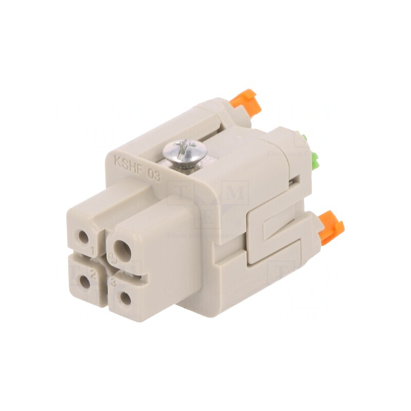 Conector HDC Inserturi Contact Mamă 4 3 PE 10A | Electronic-mag.ro | Componente Electronice