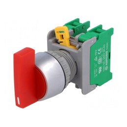 Comutator Rotativ 22mm Roșu 1 NO x2 | Electronic-mag.ro | Componente Electronice