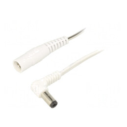 Cablu DC 5,5/2,5 Alb în Unghi | Electronic-mag.ro | Componente Electronice