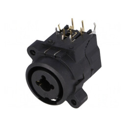 Jack 6.3mm XLR Mamă 90° THT | Electronic-mag.ro | Componente Electronice