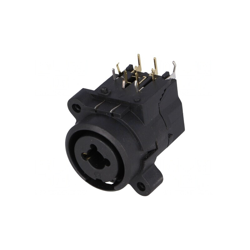 Jack 6.3mm XLR Mamă 90° THT | Electronic-mag.ro | Componente Electronice