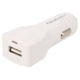 Încărcător USB Alb 5V/2,4A 12-24V DC
