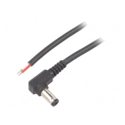 Cablu Alimentare DC 5,5/2,1mm Negru 2m | Electronic-mag.ro | Componente Electronice