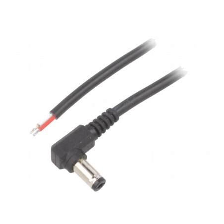 Cablu Alimentare DC 5,5/2,1mm Negru 2m | Electronic-mag.ro | Componente Electronice