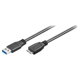 Cablu USB 3.0 A la Micro B 0,5m Negru 5Gbps | Electronic-mag.ro | Componente Electronice