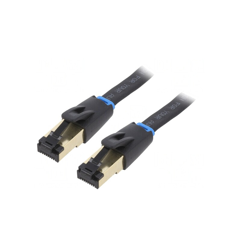 Patch cord ecranat Cat 8.1 1,5m negru | Electronic-mag.ro | Componente Electronice