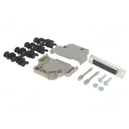 D-Sub 25-Pin Mamă Neagră Lipire pe Cablu | Electronic-mag.ro | Componente Electronice