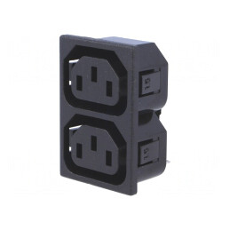 Conector Alimentare AC Spliter 10A 250V IEC C13 F | Electronic-mag.ro | Componente Electronice