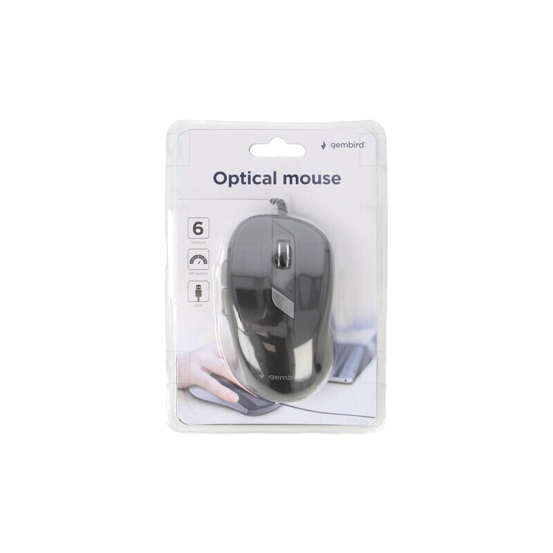 Mouse Optic Negru USB cu 6 Butoane și Cablu 1.35m | Electronic-mag.ro | Componente Electronice