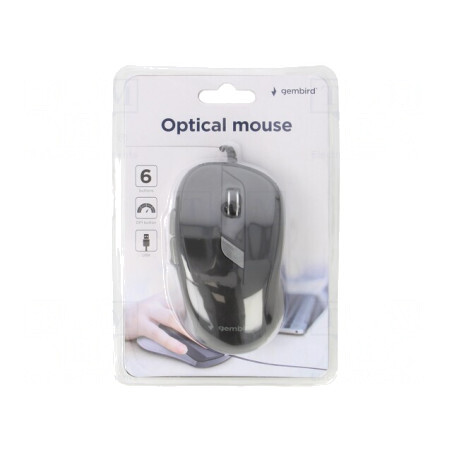Mouse Optic Negru USB cu 6 Butoane și Cablu 1.35m | Electronic-mag.ro | Componente Electronice