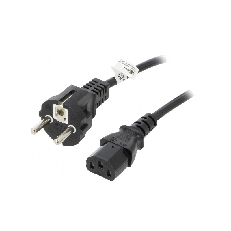 'Cablu Alimentare Schuko la IEC C13 1,5m Negru' | Electronic-mag.ro | Componente Electronice