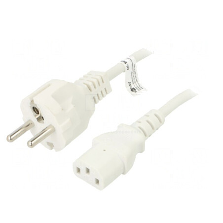 Cablu PVC Alb 1,5m CEE 7/7 la IEC C13 10A 250V | Electronic-mag.ro | Componente Electronice