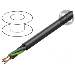 Cablu electric rotund YKY 4G4mm2 PVC negru 100m 