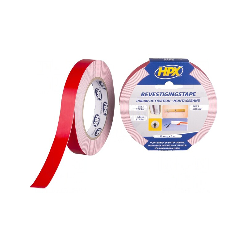 Bandă dublu adezivă acrilică albă 19mm x 5m | Electronic-mag.ro | Componente Electronice