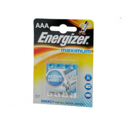 Baterii alcaline AAA 1,5V neîncărcabile 4 buc Maximum | Electronic-mag.ro | Componente Electronice