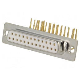 Conector D-Sub 25 pini soclu mamă PCB 90° THT | Electronic-mag.ro | Componente Electronice