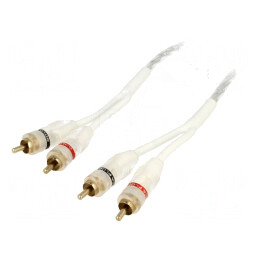 Cablu RCA Dual Alb 5m