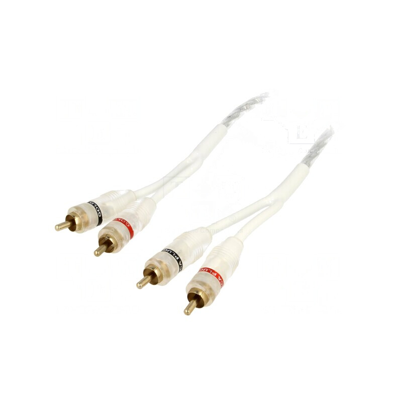 Cablu RCA Dual Alb 5m | Electronic-mag.ro | Componente Electronice