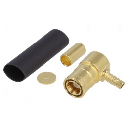 Mufă SMB mamă unghi 90° 50Ω crimpat PTFE aurit | Electronic-mag.ro | Componente Electronice