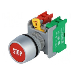 Comutator Acționat prin Apăsare 22mm 1NC 1NO | Electronic-mag.ro | Componente Electronice