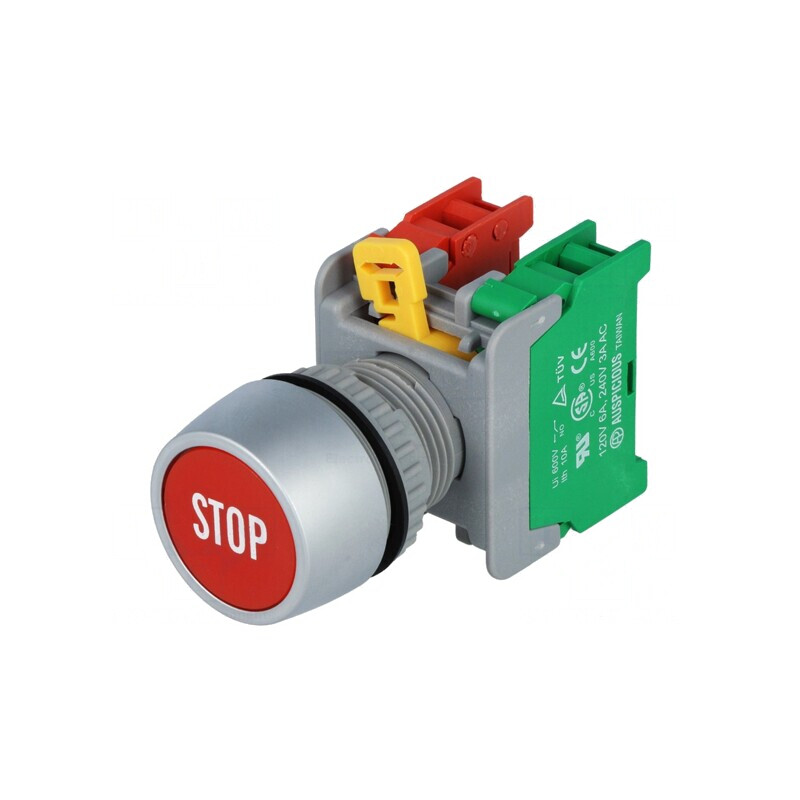 Comutator Acționat prin Apăsare 22mm 1NC 1NO | Electronic-mag.ro | Componente Electronice