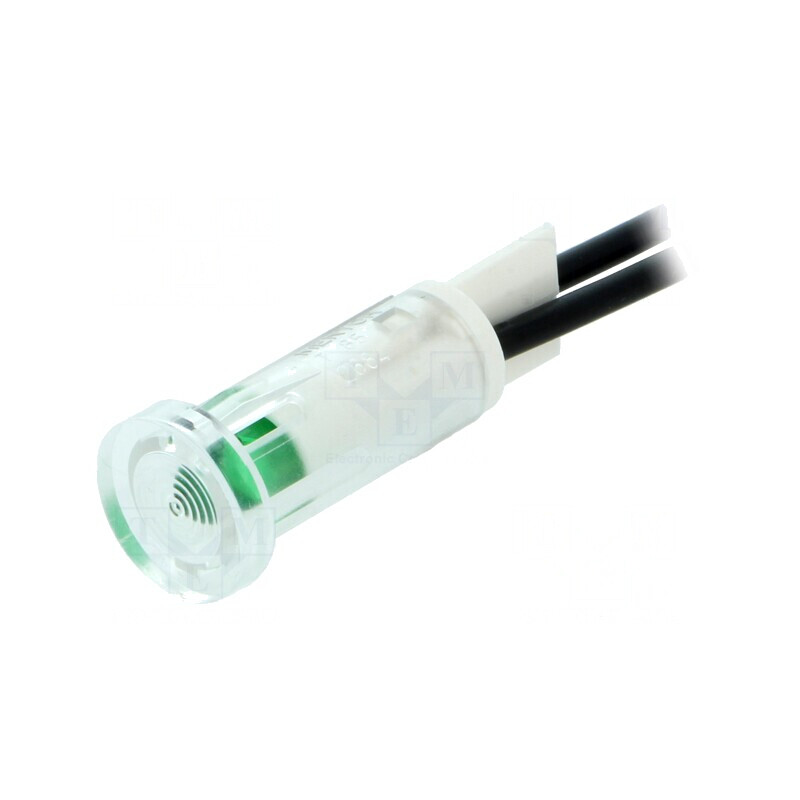 Lampă de control LED verde plată cu cabluri 100mm | Electronic-mag.ro | Componente Electronice