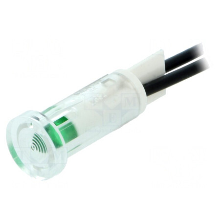Lampă de control LED verde plată cu cabluri 100mm | Electronic-mag.ro | Componente Electronice