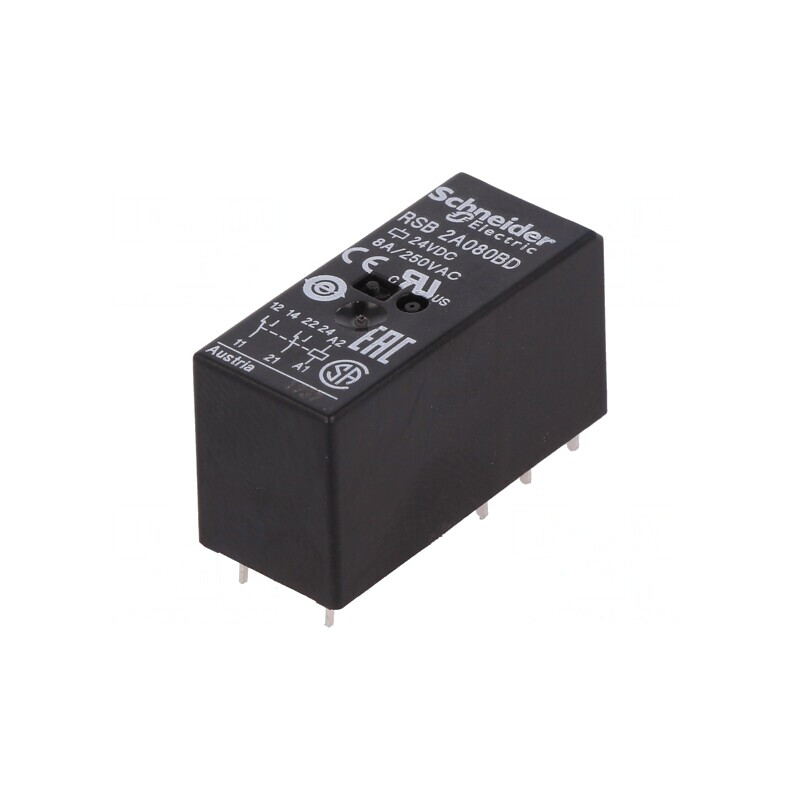 Releu Electromagnetic DPDT 24VDC 8A 250VAC Soclu | Electronic-mag.ro | Componente Electronice