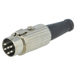 Mufă DIN 6 PIN 240° Drept pe Cablu 34V | Electronic-mag.ro | Componente Electronice