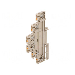 Conector de Șine 2,5mm2 Bej cu 3 Piste și 6 Borne | Electronic-mag.ro | Componente Electronice