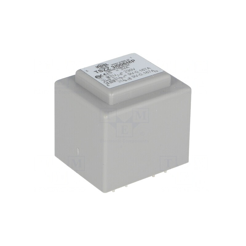 Transformator încapsulat 3VA 230V 2x9V 160mA PCB | Electronic-mag.ro | Componente Electronice