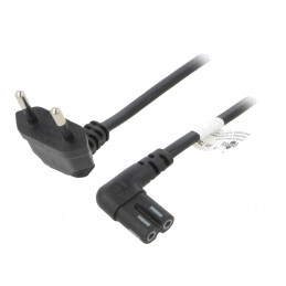 Cablu Alimentare 3m Mufă Unghiulară CEE 7/16 la IEC C7 | Electronic-mag.ro | Componente Electronice
