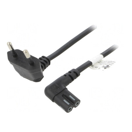 Cablu Alimentare 3m Mufă Unghiulară CEE 7/16 la IEC C7 | Electronic-mag.ro | Componente Electronice