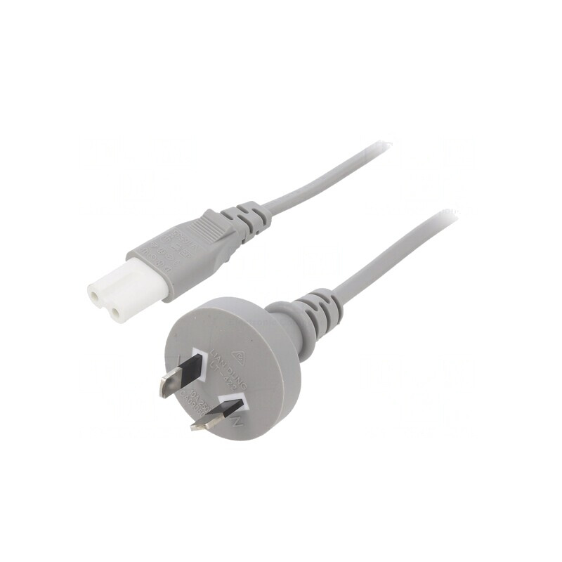 Cablu Alimentare 5m Gri 2x0.75mm2 Cu Mufă și Conector C7 | Electronic-mag.ro | Componente Electronice