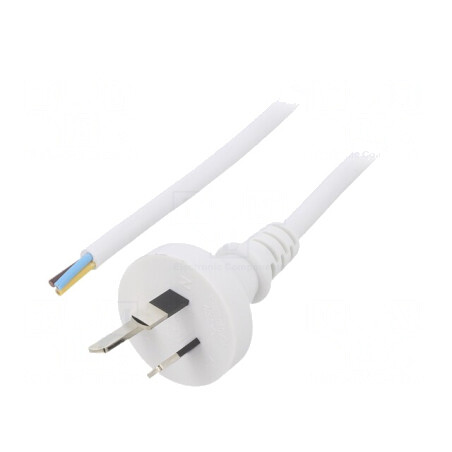 Cablu electric alb 3m 3x1mm2 10A | Electronic-mag.ro | Componente Electronice