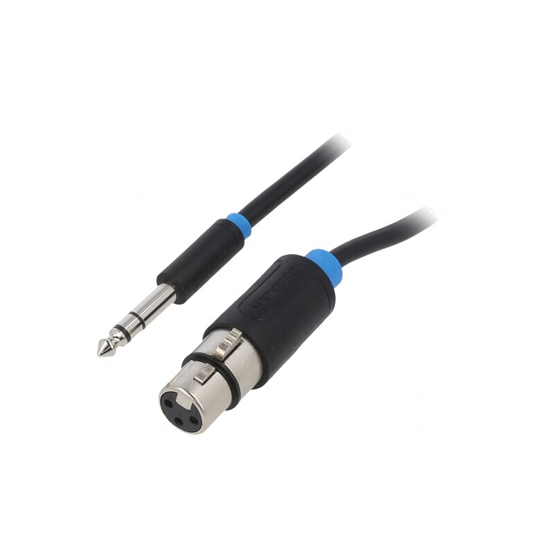 Cablu Audio Jack 6.3mm la XLR Feminin 3 Pin 2m Negru | Electronic-mag.ro | Componente Electronice