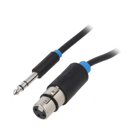 Cablu Audio Jack 6.3mm la XLR Feminin 3 Pin 2m Negru | Electronic-mag.ro | Componente Electronice